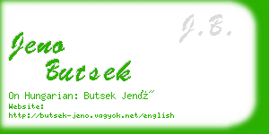 jeno butsek business card